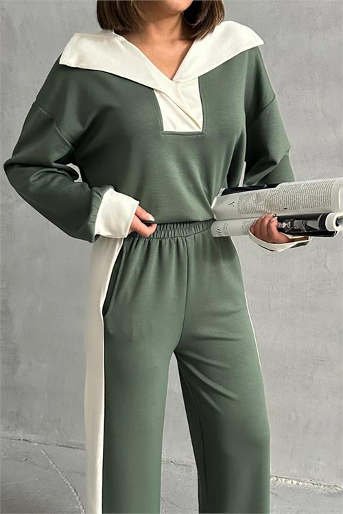 XXL Butik kadın modal kumaş geniş yaka eşofman takımı X-NBG073 